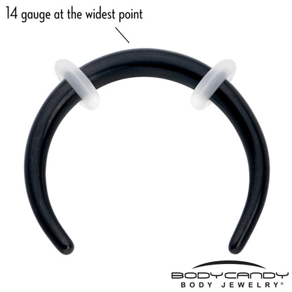 14G 3/8 Black Pincher Crescent Taper