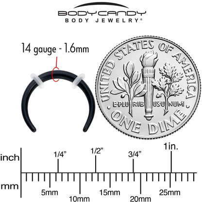 14G 3/8 Black Pincher Crescent Taper