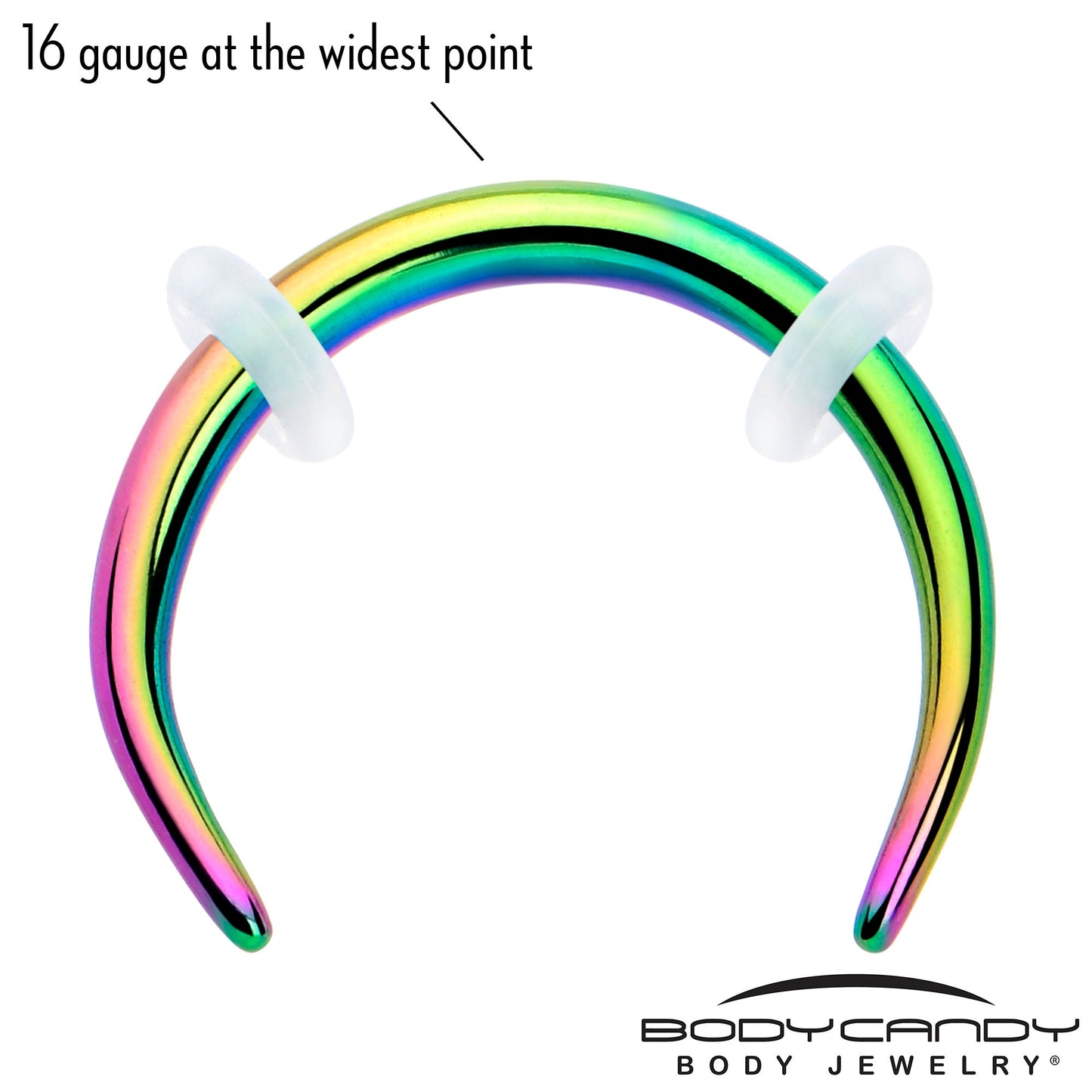 16G 5/16 Rainbow Pincher Crescent Taper