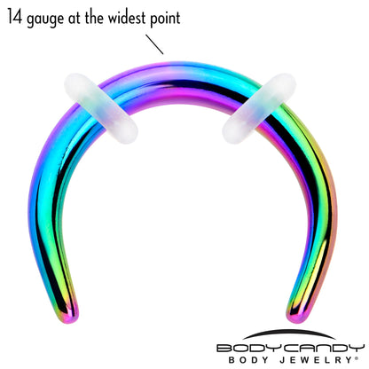 14G 5/16 Rainbow Pincher Crescent Taper