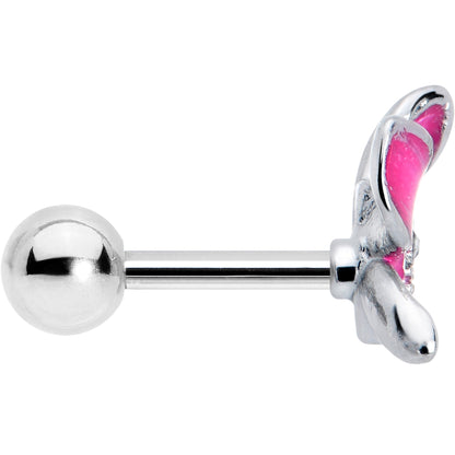 16G 1/4 Clear Gem Chunky Butterfly Pink Cartilage Tragus Earring