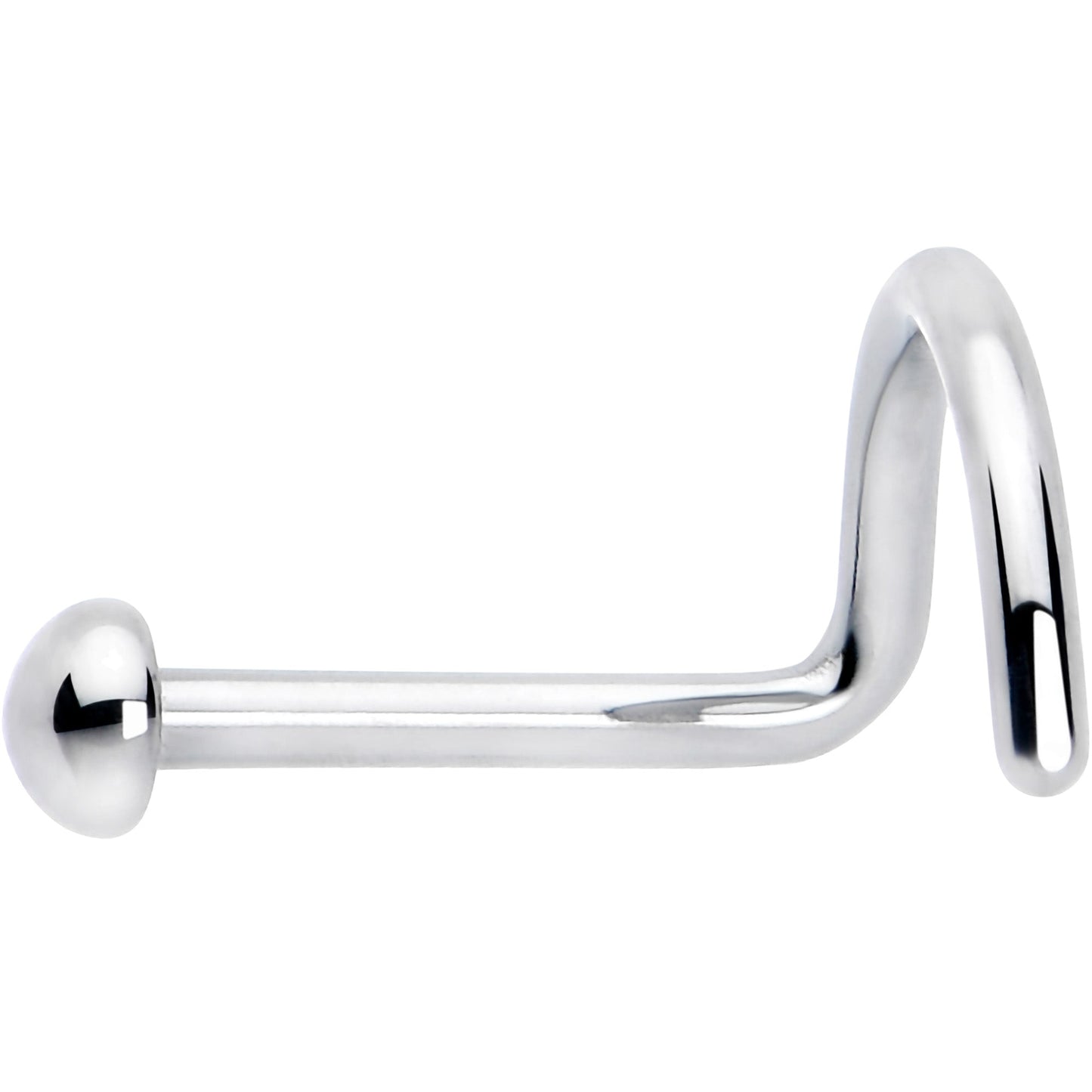 20G 1/4 ASTM F-136 Titanium Left Side Ball End Nose Screw