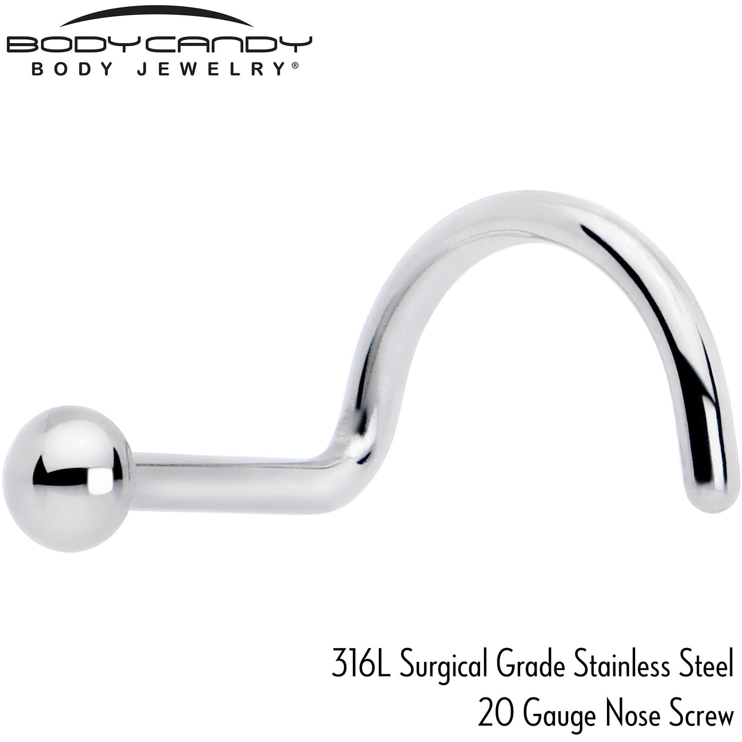 20G 1/4 ASTM F-136 Titanium Left Side Ball End Nose Screw