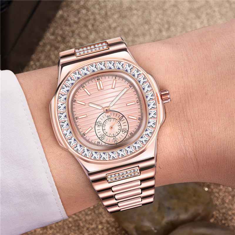 Men's Luxury Diamond Watches - Fashion Alloy Brand Gifts