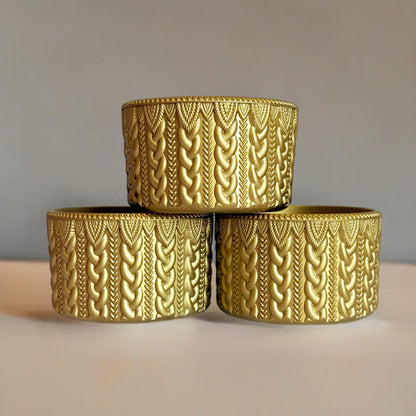Gold Metallic MACRAME Tumbler Boot -fits 20-40oz