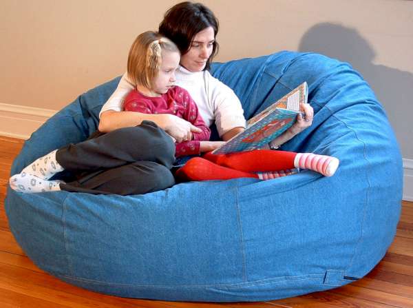 Bean Bag Loveseat Comfy Bean Family- Cotton, Organic Cotton, Hemp