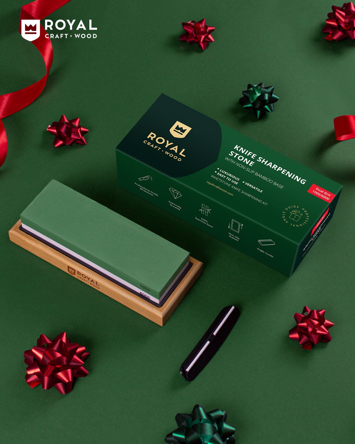 Whetstone Knife Sharpening Kit, White/Green