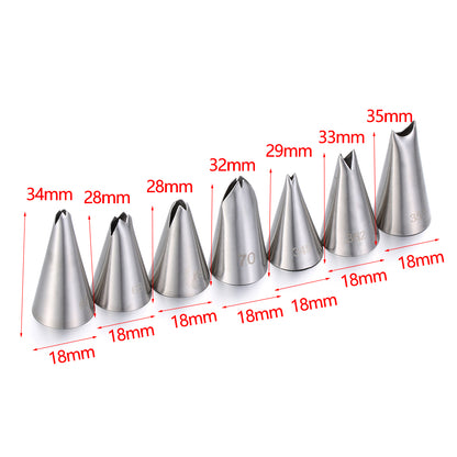 7PCS DIY Cream Leaves Icing Piping Nozzle Cupcake