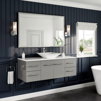 Eviva Vista Brushed Nickel Metal Framed Mirror