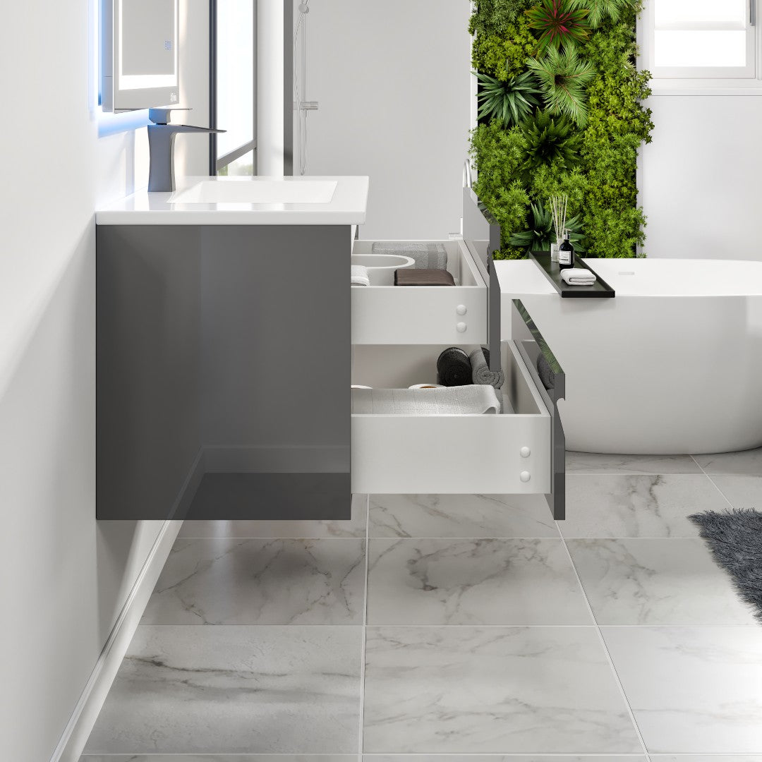 Eviva Joy Bath Vanity with Porcelain Top and Integrated Sink (24"-40")
