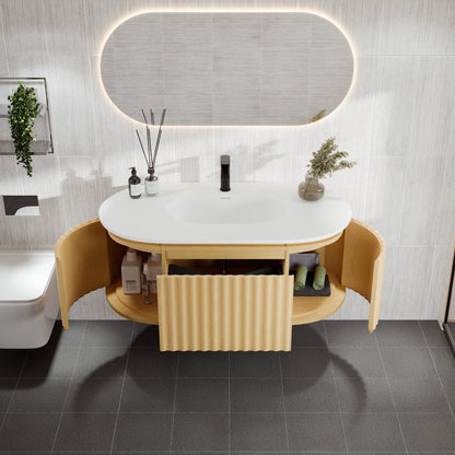 Eviva Haven Wall Mount Bath Vanity with Solid Surface Top and Integrated Sink (39"-71")