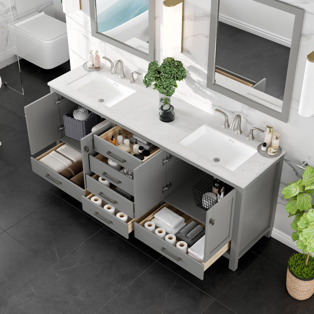 Eviva Aberdeen Bath Vanity with Counter Top and Undermount Porcelain Sink (24"-96")