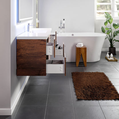 Eviva Axel Wall Mount Bath Vanity with Acrylic Top and Integrated Sink