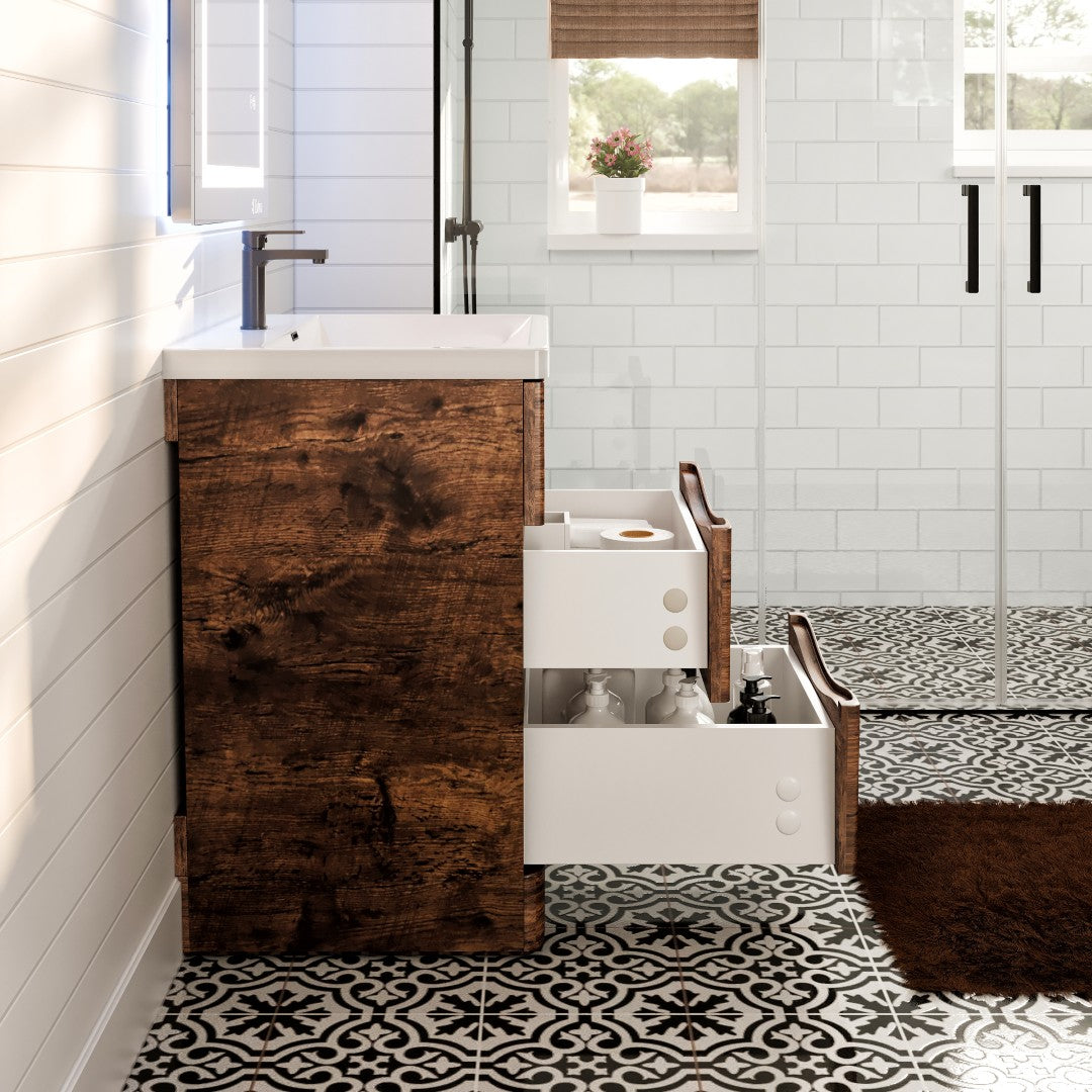 Eviva Victoria Bath Vanity with Acrylic Top and Integrated Sink (25"-32")