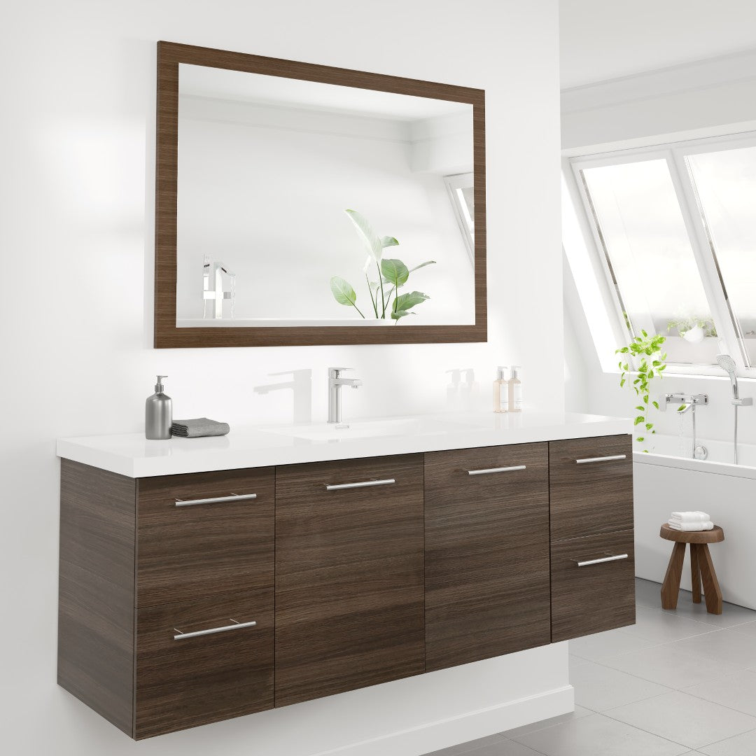 Eviva Reflection Gray Oak Wooden Framed Mirror