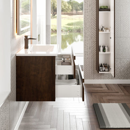 Eviva Joy Bath Vanity with Porcelain Top and Integrated Sink (24"-40")