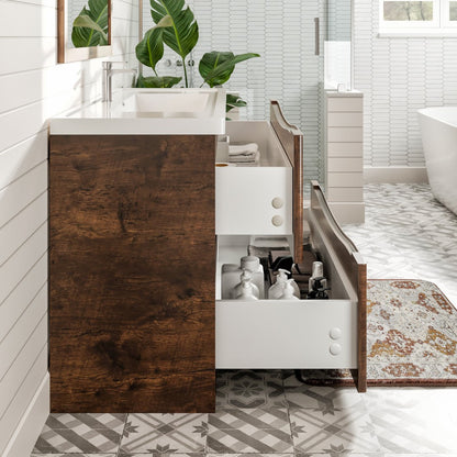 Eviva Smile Bath Vanity with Acrylic Top and Integrated Sink (24"-48")