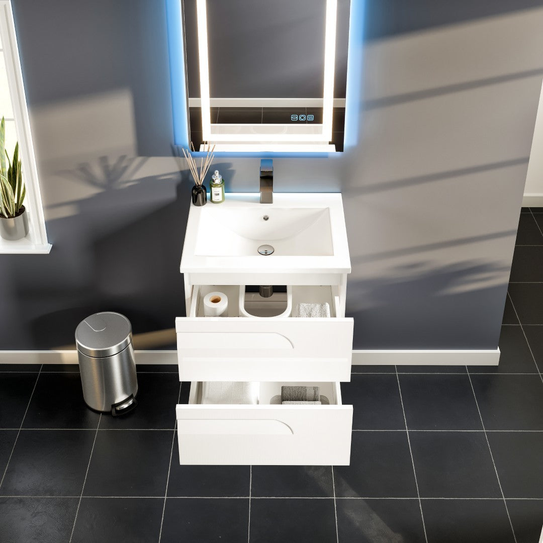 Eviva Joy Bath Vanity with Porcelain Top and Integrated Sink (24"-40")