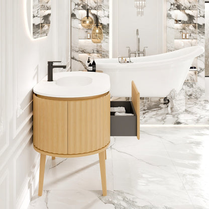Eviva Haven Wall Mount Bath Vanity with Solid Surface Top and Integrated Sink (39"-71")