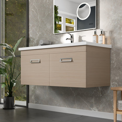 Eviva Orleans Wall Mount Bath Vanity with Porcelain Top and Integrated Sink