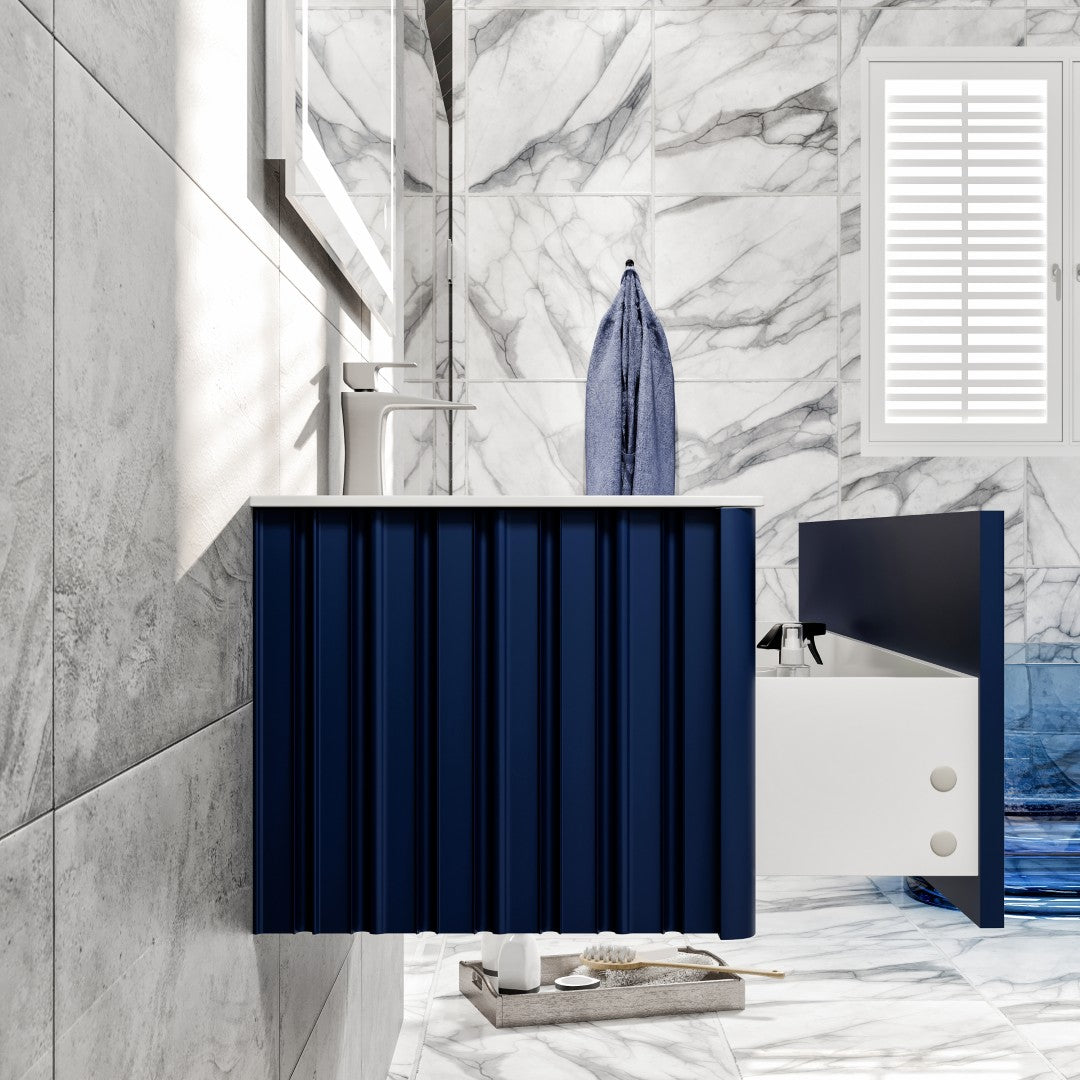 Eviva Dolce Vita Wall Mount Bath Vanity with Solid Surface Top and Integrated Sink