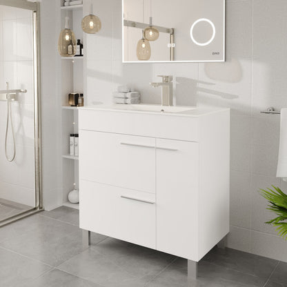 Eviva Lux Single-Handle Waterfall Single-Hole Bathroom Faucet with Deckplate included in Brushed Nickel