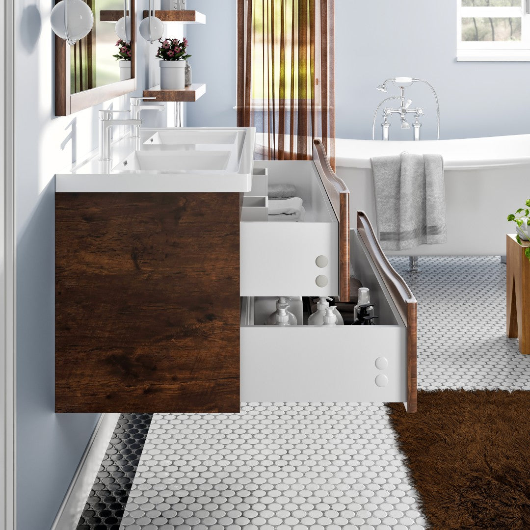 Eviva Smile Bath Vanity with Acrylic Top and Integrated Sink (24"-48")