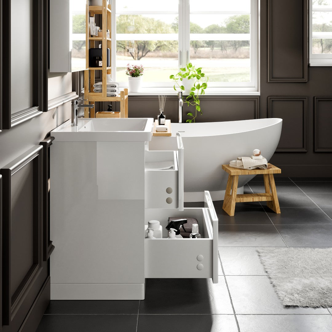Eviva Glazzy Bath Vanity with Acrylic Top and Integrated Sink