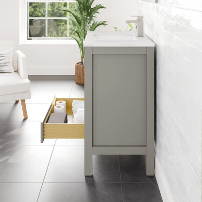Eviva London Bath Vanity with Carrara Quartz Top and Undermount Porcelain Sink (20"-60")