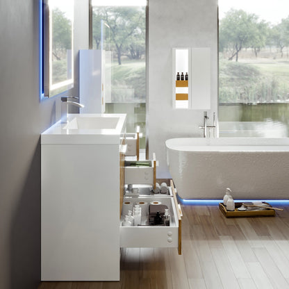 Eviva Grace Bath Vanity with Acrylic Top and Integrated Sink (24"-48")
