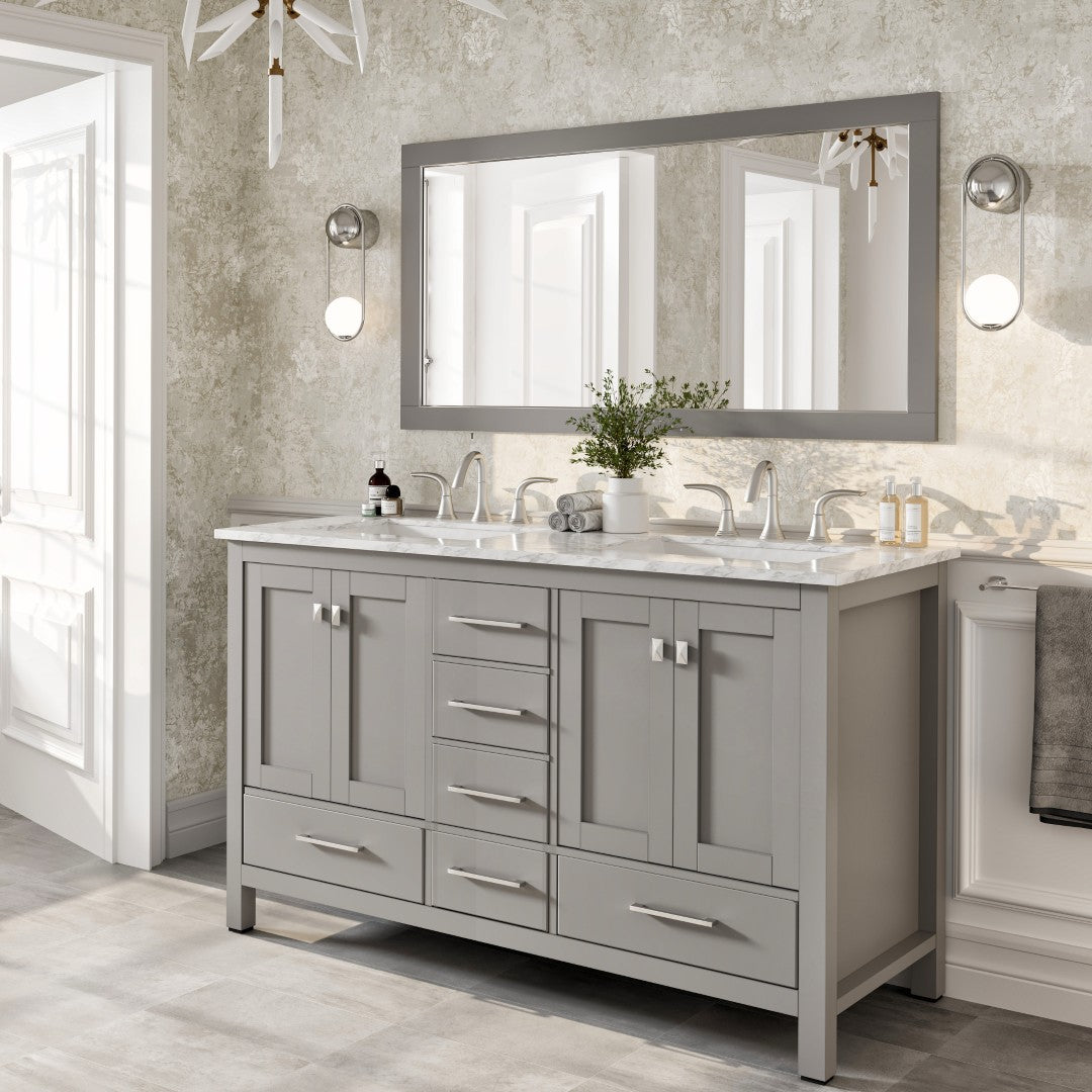 Eviva Aberdeen 72" x 30" Rectangular White Wooden Framed Mirror