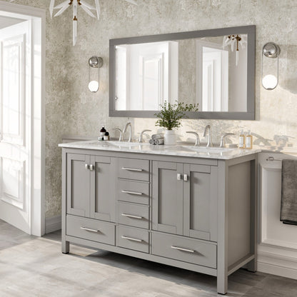 Eviva Aberdeen 72" x 30" Rectangular White Wooden Framed Mirror