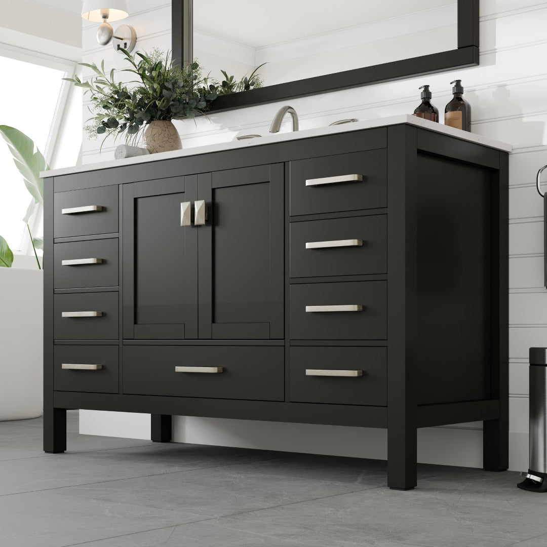Eviva Aberdeen Bath Vanity with Counter Top and Undermount Porcelain Sink (24"-96")