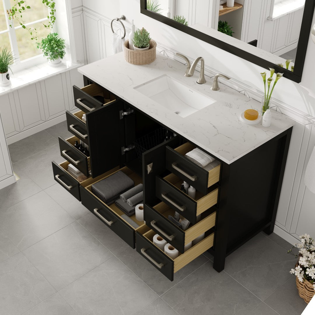 Eviva Aberdeen Bath Vanity with Counter Top and Undermount Porcelain Sink (24"-96")