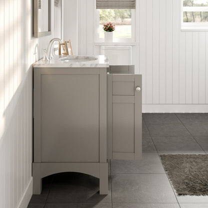 Eviva New York Bath Vanity with Carrara Marble Top and Undermount Porcelain Sink (24"-36")