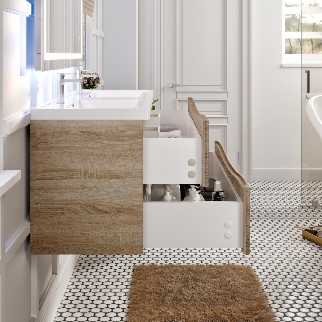Eviva Smile Bath Vanity with Acrylic Top and Integrated Sink (24"-48")