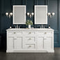 Eviva Epic Bath Vanity with Carrara Quartz Top and Undermount Porcelain Sinks (48"-100")