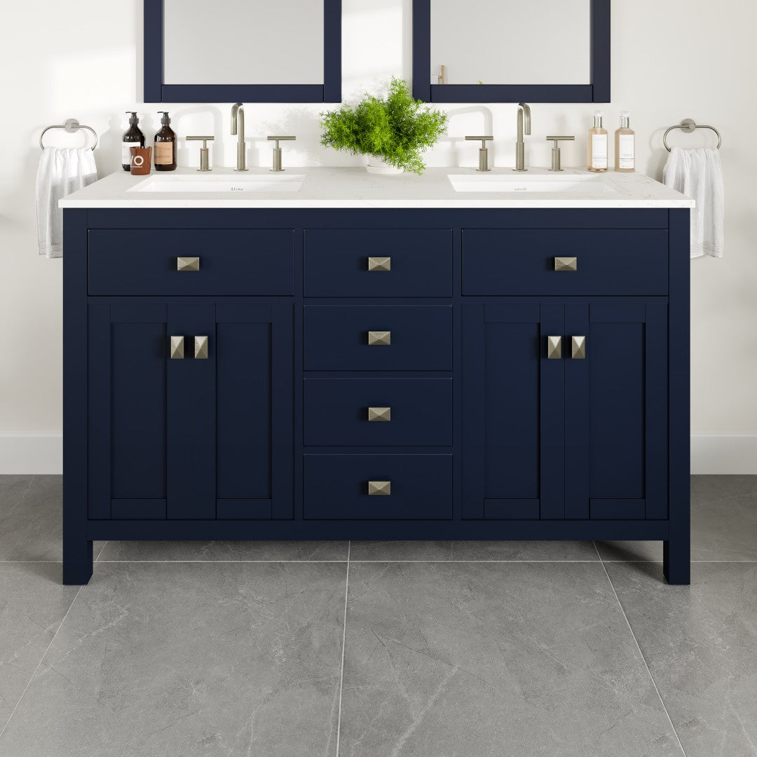 Eviva Artemis Bath Vanity with Engineered Stone Top & Undermount Porcelain Sink (42"-72")