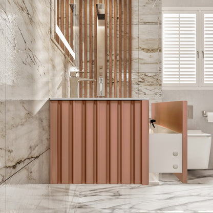 Eviva Dolce Vita Wall Mount Bath Vanity with Solid Surface Top and Integrated Sink