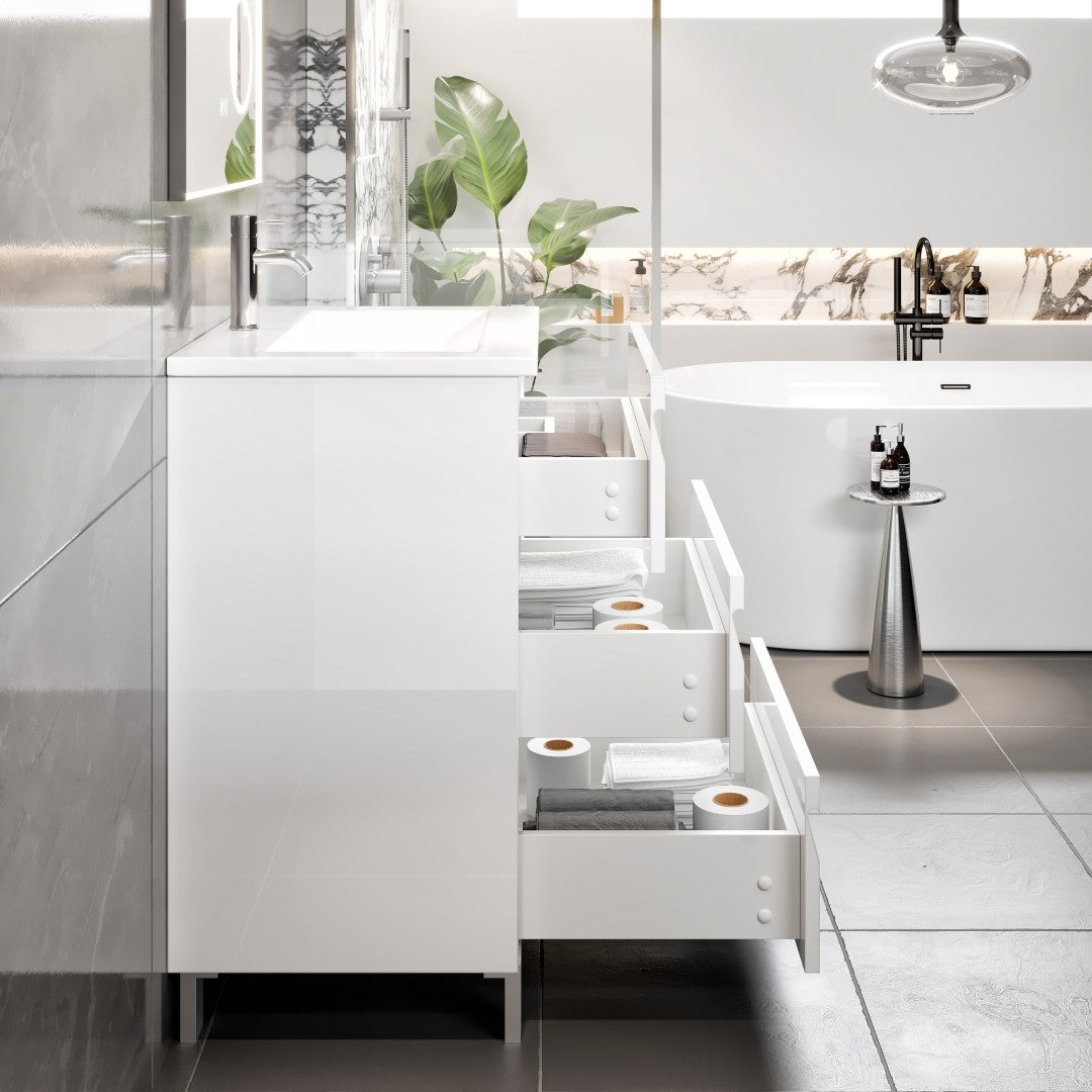 Eviva Joy Bath Vanity with Porcelain Top and Integrated Sink (24"-40")