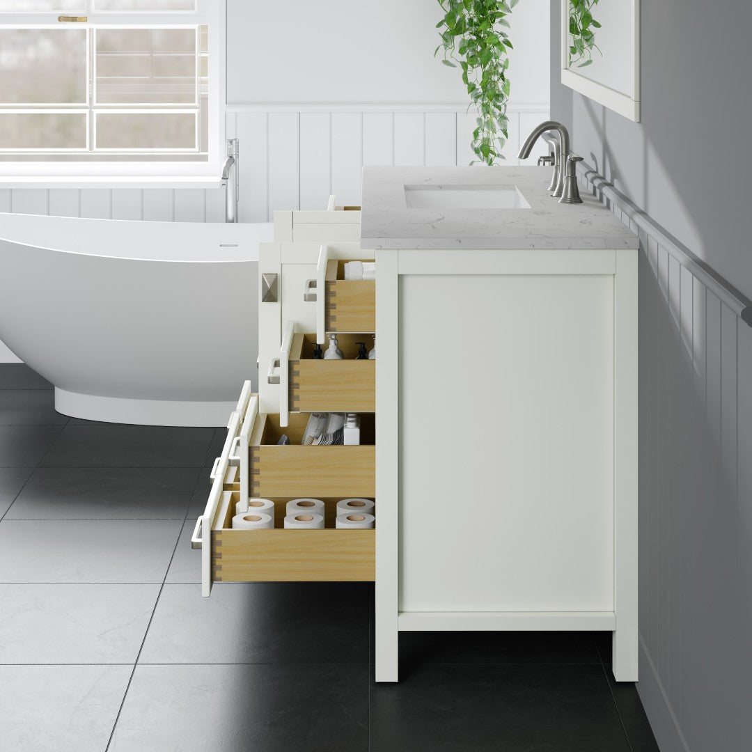 Eviva Aberdeen Bath Vanity with Counter Top and Undermount Porcelain Sink (24"-96")