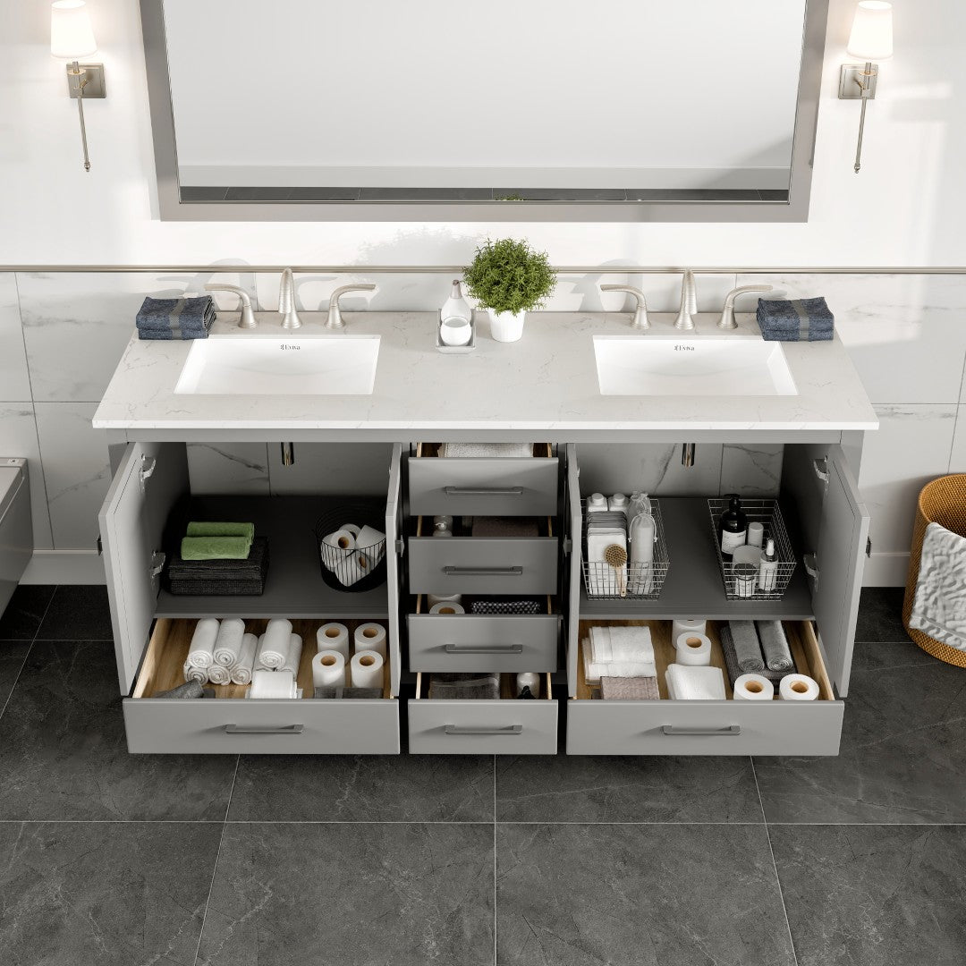 Eviva Aberdeen Bath Vanity with Counter Top and Undermount Porcelain Sink (24"-96")