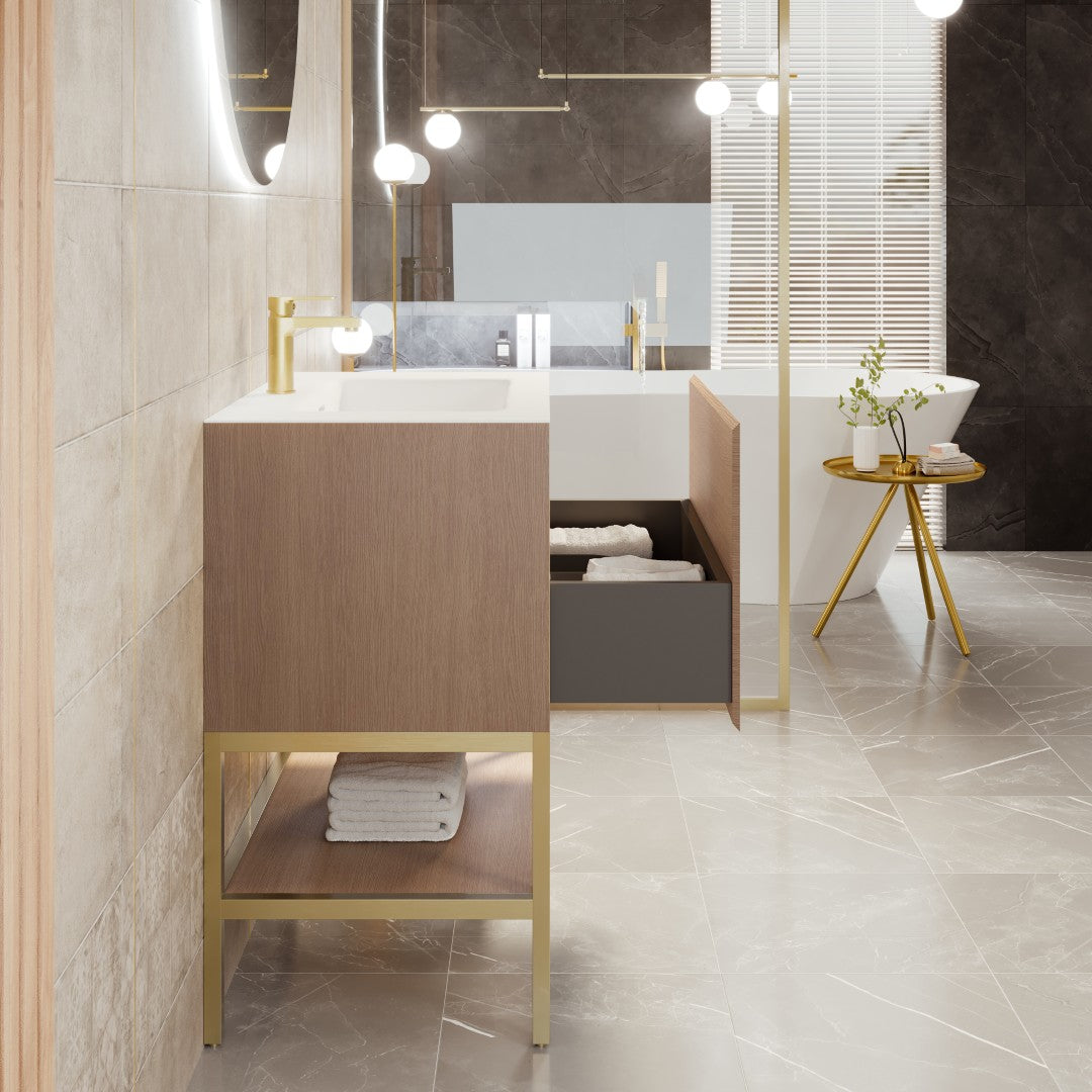 Eviva Iris Bath Vanity with Solid Surface Top and Integrated Sink