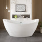 Eviva Bella Glossy White Acrylic Slipper Freestanding Bathtub