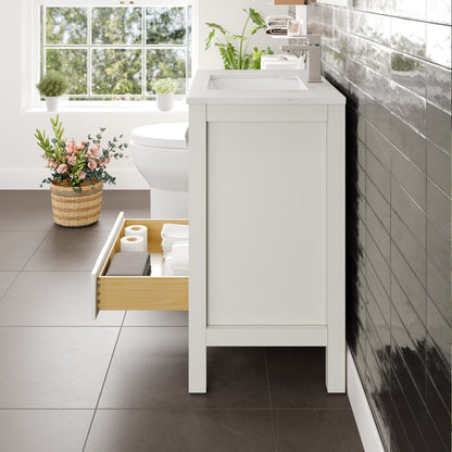 Eviva London Bath Vanity with Carrara Quartz Top and Undermount Porcelain Sink (20"-60")