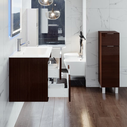 Eviva Galsaky Wall Mount Bath Vanity with Porcelain Top and Integrated Sink (24"-32")