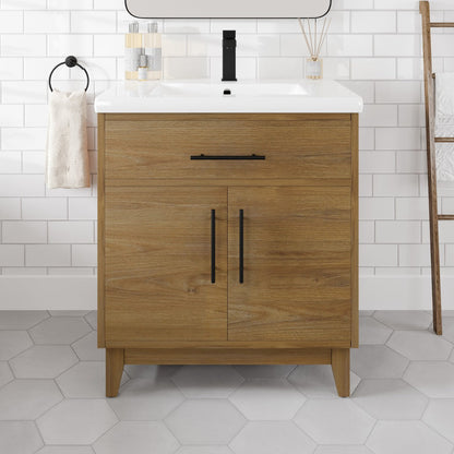 Eviva Graham Bath Vanity with Engineered Stone Top and Integrated Sink (30"-72")