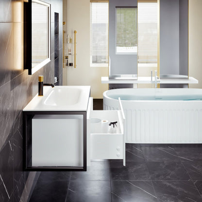 Eviva Modena Wall Mount Bath Vanity with Solid Surface Top and Integrated Sink (32"-51")