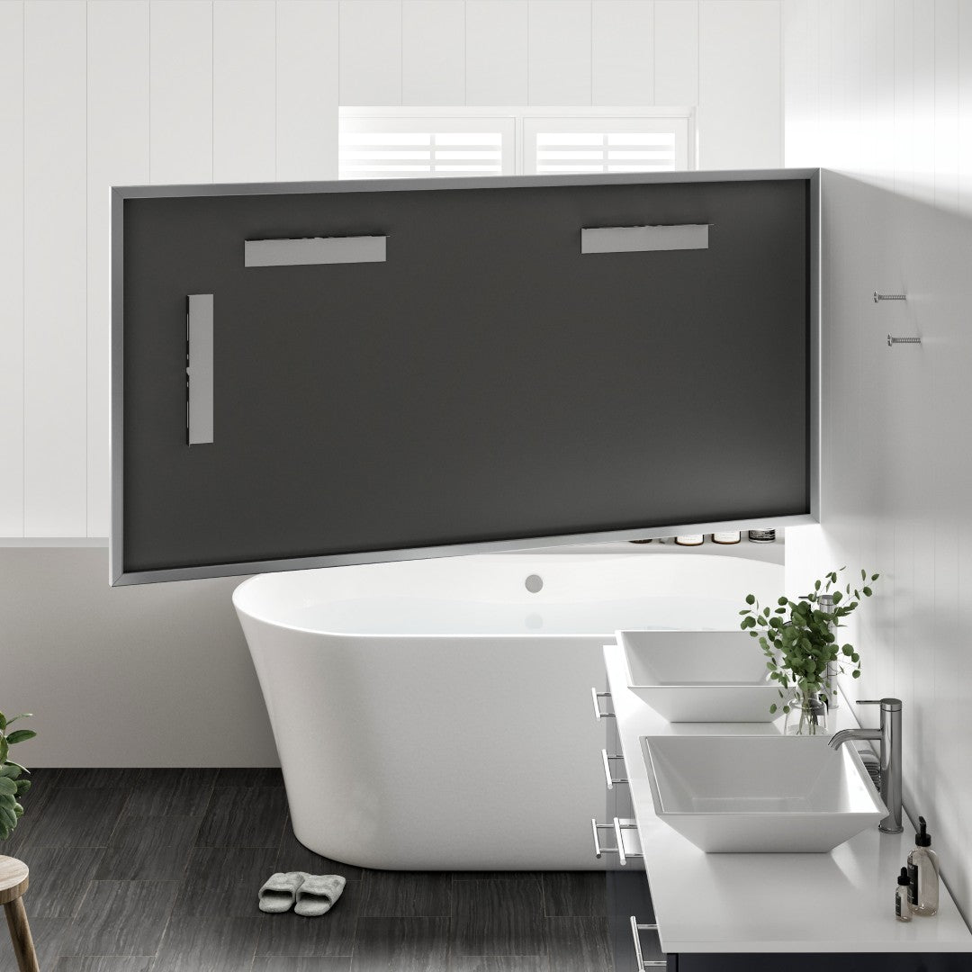 Eviva Vista Brushed Nickel Metal Framed Mirror