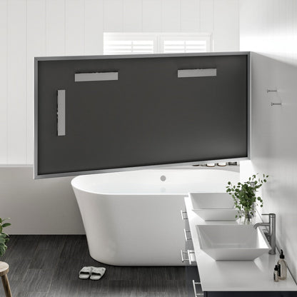 Eviva Vista Brushed Nickel Metal Framed Mirror